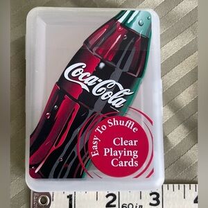 Coca Cola Red and Clear Playing Cards In Ckear Case